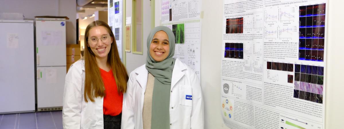 Laura (left) and Yasmin from the De Groef lab