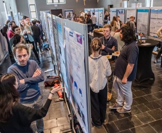 Researchers presented their work at a poster session